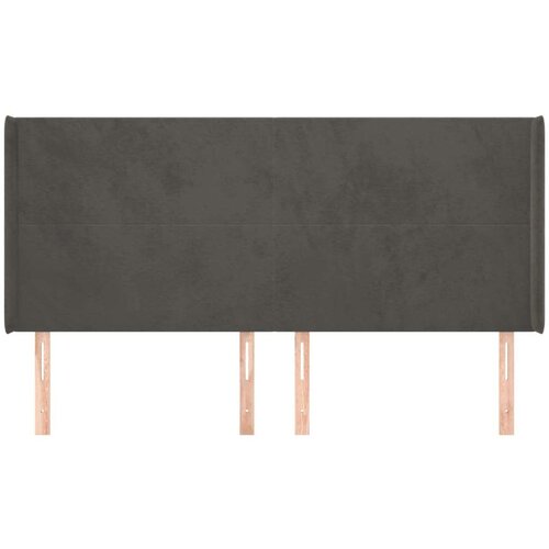  Uzglavlje s u&amp;scaron;ima tamnosivi 163x16x118/128 cm bar&amp;scaron;unasti Slike
