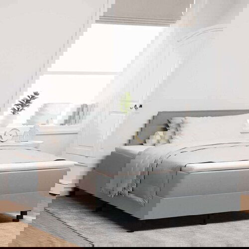  Krevet s kutijom opruge i madracem &amp  LED svjetlo siva 120x190 cm tkanina Cijene