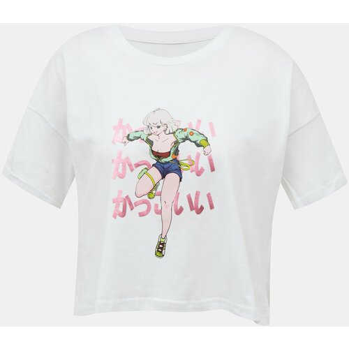 Noisy May White Short T-shirt with print Ken - Women Slike