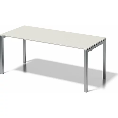 BISLEY Pisalna miza CITO, U-ogrodje, VxŠxG 740 x 1800 x 800 mm, srebrno ogrodje, sivo bela plošča