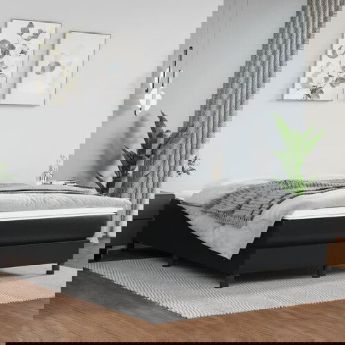 vidaXL Madrac s džepičastim oprugama crni 140x200x20 cm umjetne kože Cijene