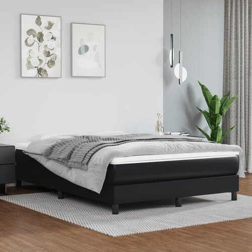 vidaXL Vzmetnica z žepkasto vzmetjo črna 140x200x20 cm umetno usnje Cene