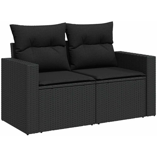  8-dijelni set vrtnih sofa od poliratana s jastucima crni Crna 66 x 62 x 69 cm Slike