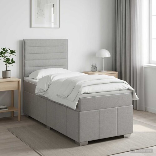  Boxspring krevet s madracem Svjetlosiva 100 x 200 cm Tkanina Cene