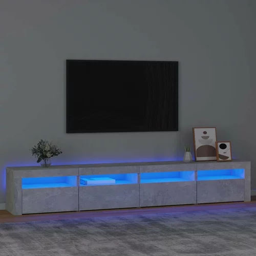 TV omarica z LED lučkami betonsko siva 240x35x40 cm, (20734665)