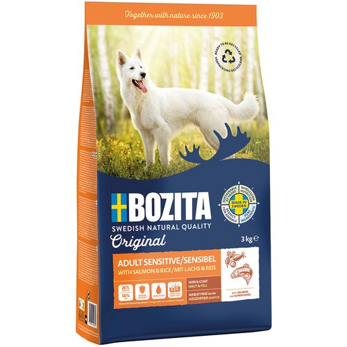 Bozita Original Adult Sensitive koža & dlaka z lososom in rižem - brez žit - Varčno pakiranje: 2 x 3 kg Cene