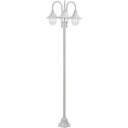 vidaXL vrtna trostruka stupna svjetiljka od aluminija E27 220 cm bijela Cijene