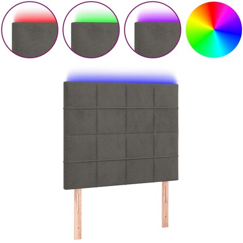 Maison Chic led posteljno vzglavje - vzglavna omarica - nočna omarica temno sivo 100x5x118/128 cm žamet, (21713377) Cene