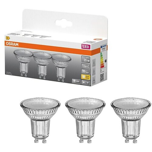 Osram Star Set LED sijalk PAR16 - 2,4W (GU10, Ni mogoče zatemniti, Toplo bela, 230 lm, 2,4 W, 3 kos) Slike