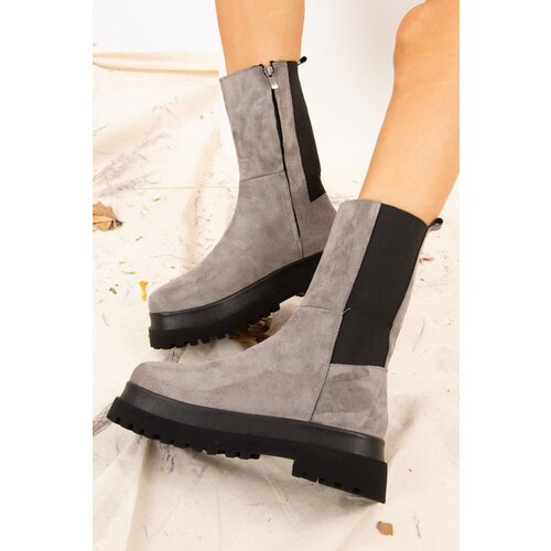 Fox Shoes Women&amp;#039;s Gray Suede Boots Slike