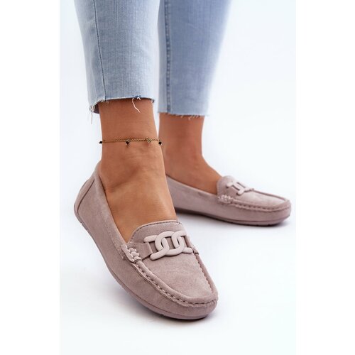 Kesi Women's fashionable suede loafers Purple Rabell Cene
