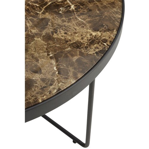 Ellos Home Smeđi željezni okrugao stolić za kavu &amp;oslash; 80 cm Gellina &amp;ndash; Slike