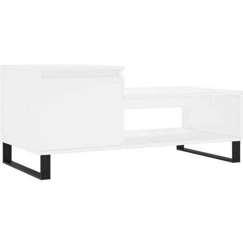 Maison Chic Klubska mizica - kavna mizica - Nizka mizica Bela 100x50x45 cm inženirski les, (21754989) Cene
