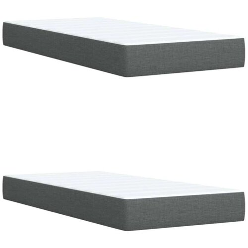 VidaXL Krevet s oprugama i madracem tamnosivi 200 x 200 cm od tkanine Slike