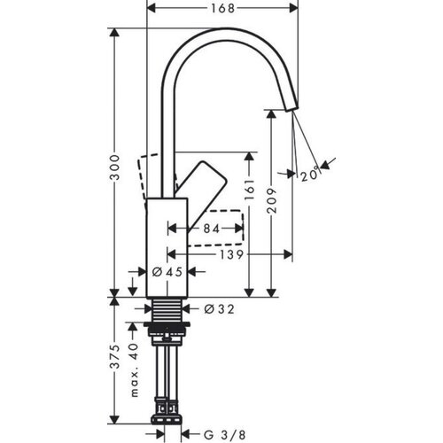 Hansgrohe 75032670 Vivenis visoka vrtljiva armatura za umivalnik Slike
