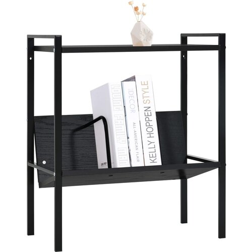 Maison Chic Knjižna omara - Knjižna polica - Knjižni regal 2-nadstropna črna 52x28x59 cm inž. les, (21723419) Slike