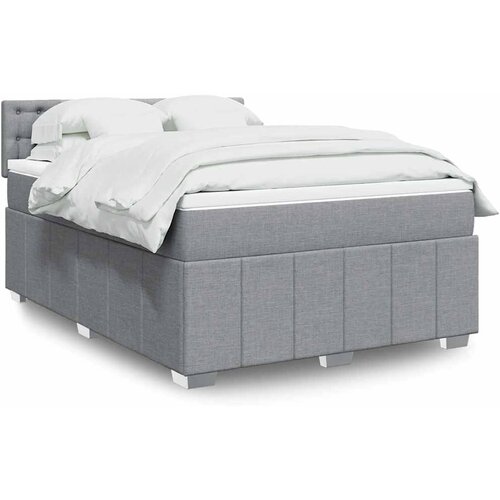  Krevet box spring s madracem svjetlosivi 140x200 cm od tkanine Cijene