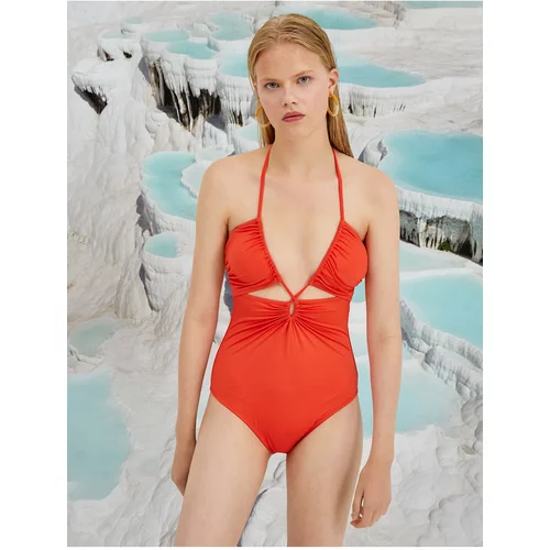 Koton Swimsuit - Red - Plain