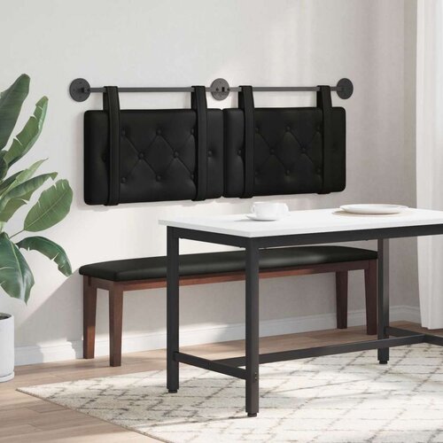  Držeće uzglavlje Zidne Crna 130 x 55 x 5 cm Lažna koža - Crna 120 cm bez LED Slike