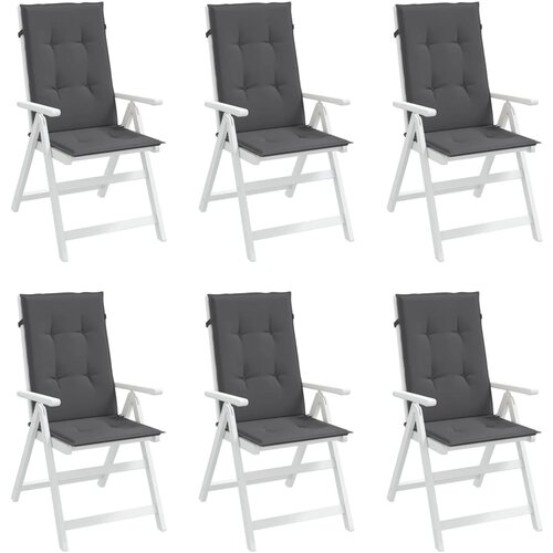  Jastuci za vrtne stolice 6 kom antracit 120x50x3 cm od tkanine Slike