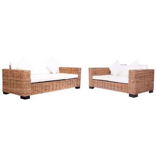 vidaXL 2-dijelni set vrtnih sofa od prirodnog ratana s jastucima Cijene