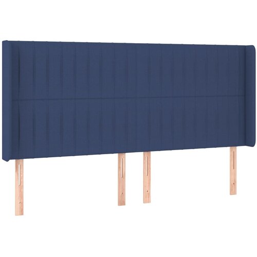  LED uzglavlje plavo 203 x 16 x 118/128 cm od tkanine Slike