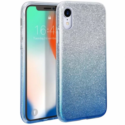  Silikonski ovitek z bleščicami Bling za Huawei P Smart Z / Huawei Y9 Prime 2019 srebrn z modrimi bleščicami
