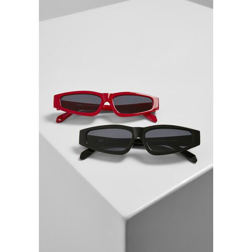 Urban Classics Accessoires Lefkada 2-Pack Sunglasses Black/Black+Red/Black Cene