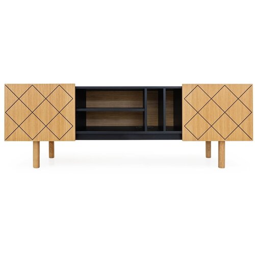 Woodman TV omarica v hrastovem dekorju v črni in naravni barvi 175x60 cm Porto - Woodman Slike