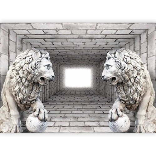  Foto tapeta - Stone Lions 500x350 Vodootporna Slike