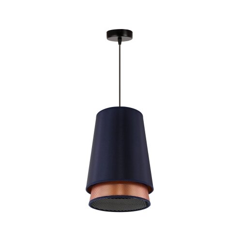  Duolla - Visilica na sajli BELL SHINY 1xE27/15W/230V prečnik 25 cm plava/bakrena Slike