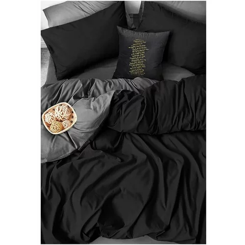 Mila Home Črno-siva bombažna podaljšana posteljnina z rjuho 160x220 cm - Mila Home
