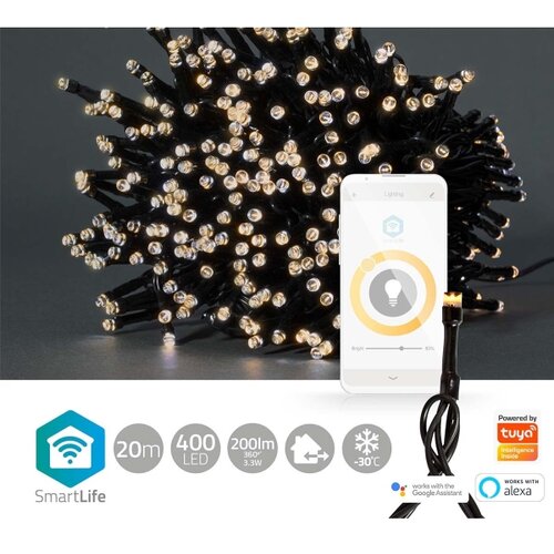 Nedis WIFILX01W400-LED božićni svetleći lanac 400xLED/8 funkcija 25m IP65 wi-fi tuya topla bela Slike