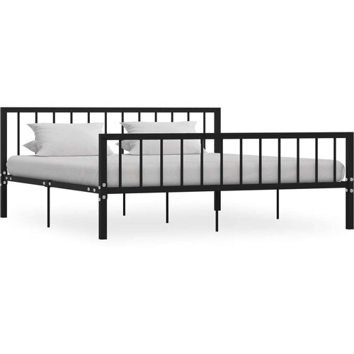  Za krevet crni metalni 180 x 200 cm Slike