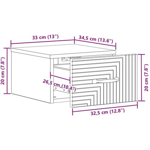  Noćni ormarić za montažu na zid s ladicama 2 pcs Betonska siva Slike