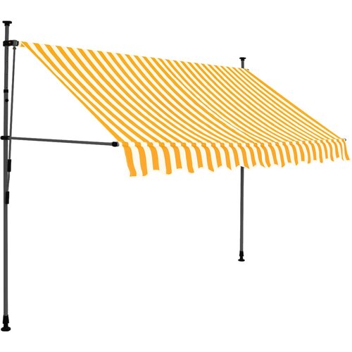 Maison Chic Ročno zložljiva tenda - Senčniki z LED lučkami 250 cm bela in oranžna, (22042352) Cene