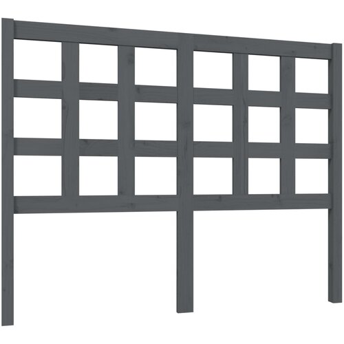 Maison Chic posteljno vzglavje - vzglavna omarica - nočna omarica sivo 125,5x4x100 cm trdna borovina, (21705812) Slike