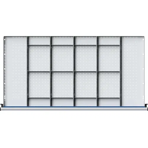 ANKE Razdelilnik predalov, za višine 90 - 120 mm, za širino 1200 mm, 5 predelnih, 15 natičnih sten
