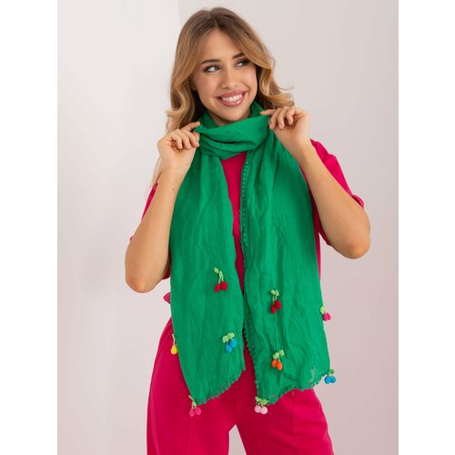 Fashion Hunters Green long women's scarf with appliqués Slike