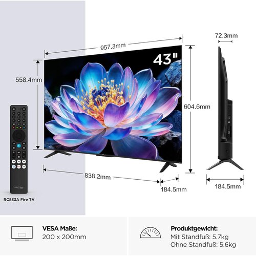 Tcl 43V6D 4K HDR pametni televizor - 43 televizor palcev Slike