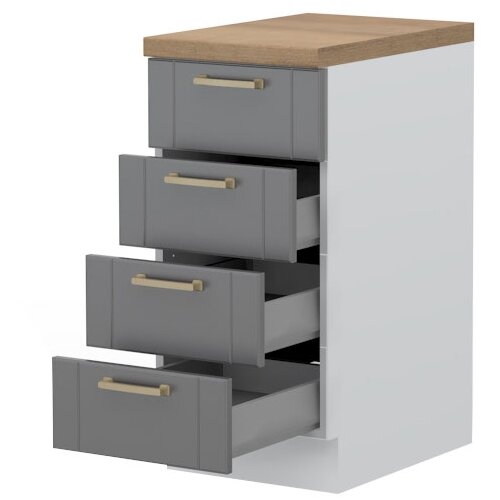 Jela ELEMENT ZA KUHINJO TARA R-40-4MBOX S KOVINSKIMI PREDALI -Grafit mat lak Cene