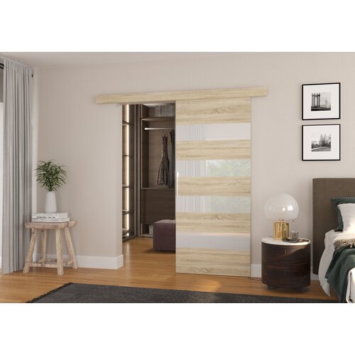 ADRK Furniture Drsna medsobna vrata Milou 96 - sonoma hrast/bela Slike