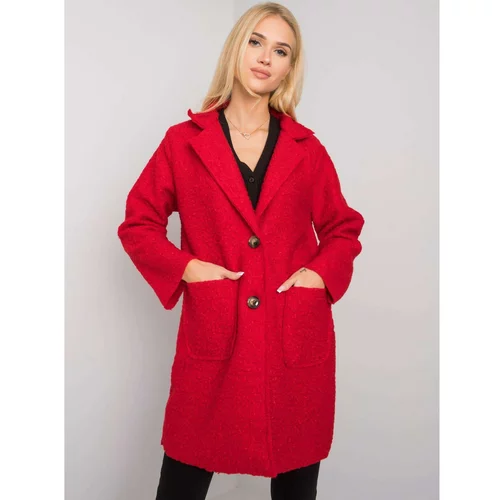 Fashion Hunters OH BELLA Red bouclé coat