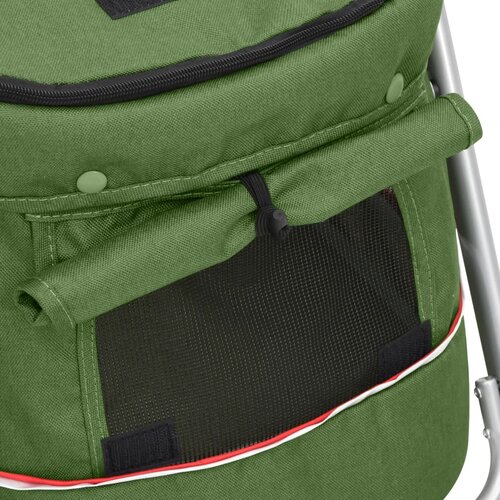  Sklopiva kolica za pse zelena 100x49x96 cm od lanene tkanine Slike