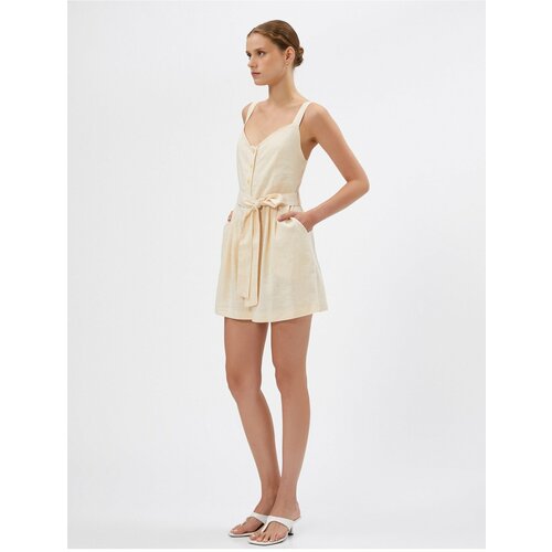 Koton Shorts and Rompers Linen Blend With Straps, Belted Waist With Buttons. Slike