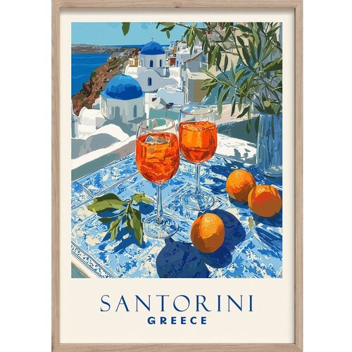 Styler Tiskana slika z okvirjem 50x70 cm Santorini &ndash; Cene