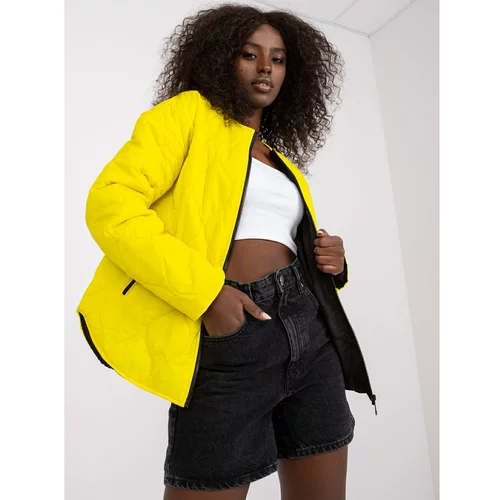 Fashion Hunters Yellow translucent quilted jacket Everly RUE PARIS