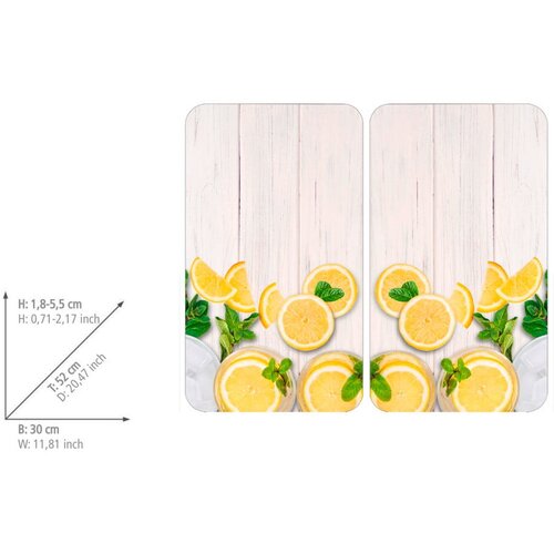 Wenko Za&amp;scaron;titni poklopci za &amp;scaron;tednjak u setu od kaljenog stakla 2 kom 52x30 cm Lemons &amp;ndash; Slike