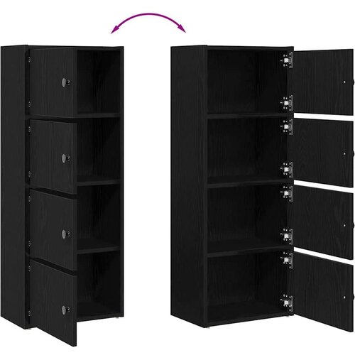 VidaXL Regal za knjige crni hrasta 40x24x102 cm od konstruiranog drva Slike