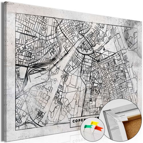  Slika na plutenoj podlozi - Copenhagen Plan [Cork Map] 120x80 Cijene